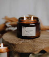 Drift Trading Co XL farmhouse candle amber glass