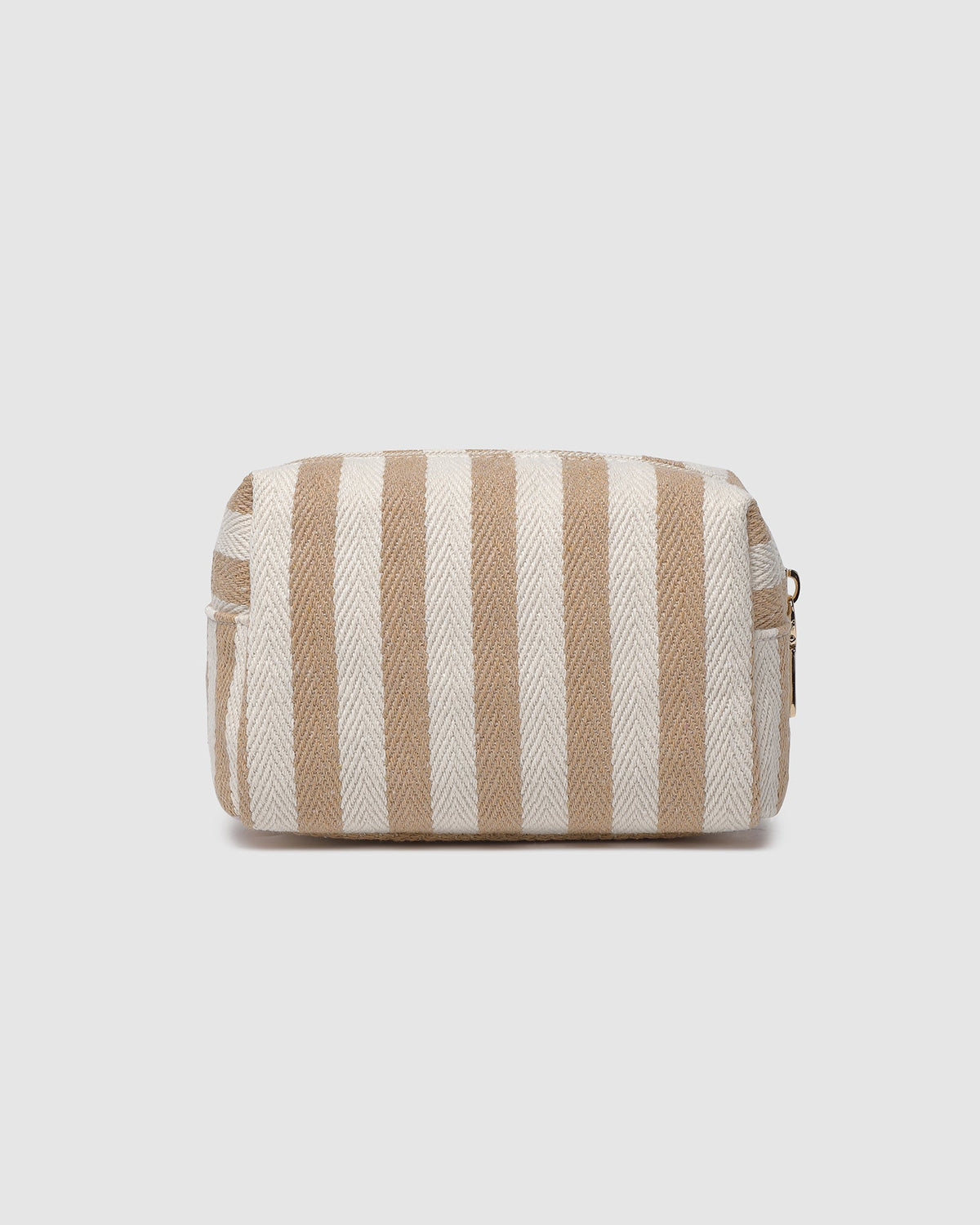 Addi Pouch – Beige Stripe Canvas Zip Pouch