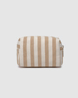 Addi Pouch – Beige Stripe Canvas Zip Pouch