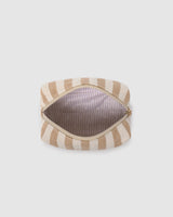 Addi Pouch – Beige Stripe Canvas Zip Pouch