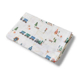 Trains Organic Muslin Wrap