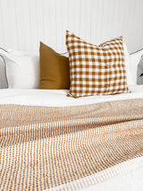 Linen Cushion Cover - Toffee Gingham
