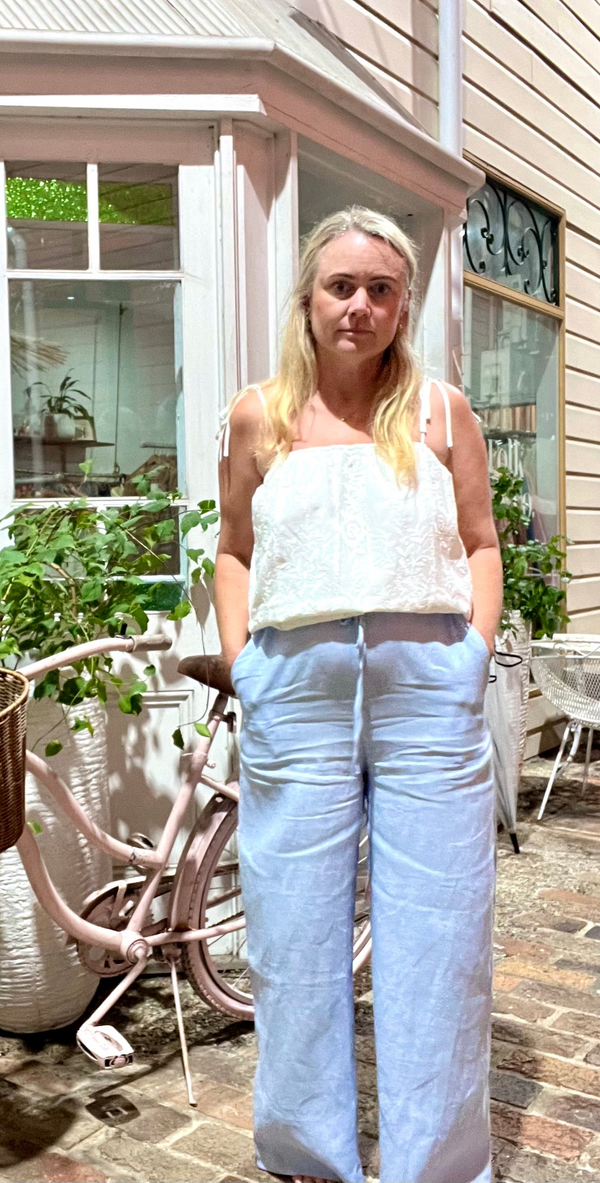 Skye Blue Linen Pant