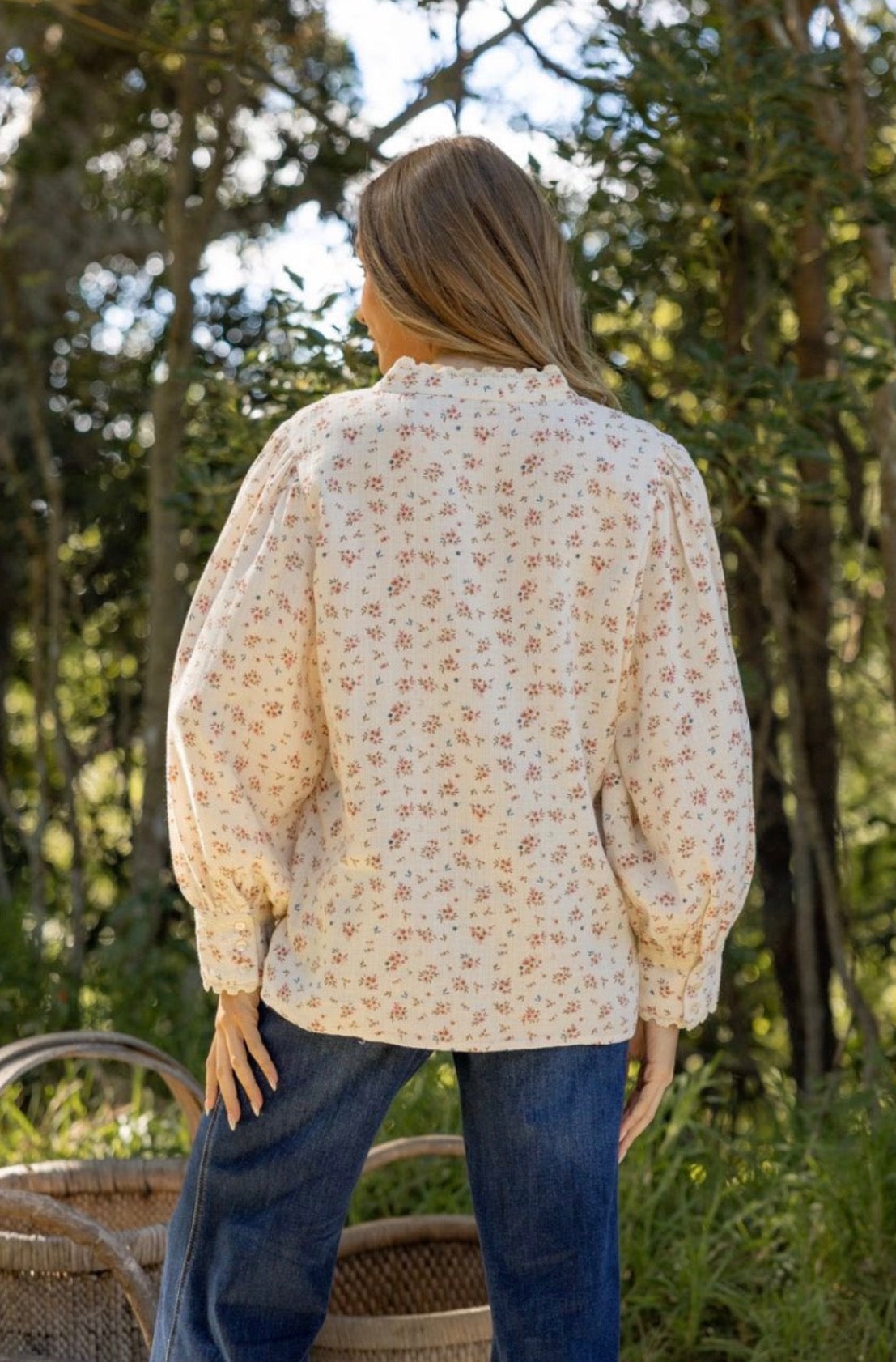 Ditsy Print Top | Women's Floral Blouse