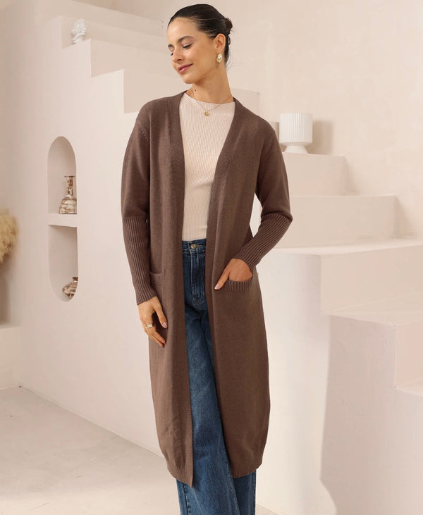 Brown Long Cardigan