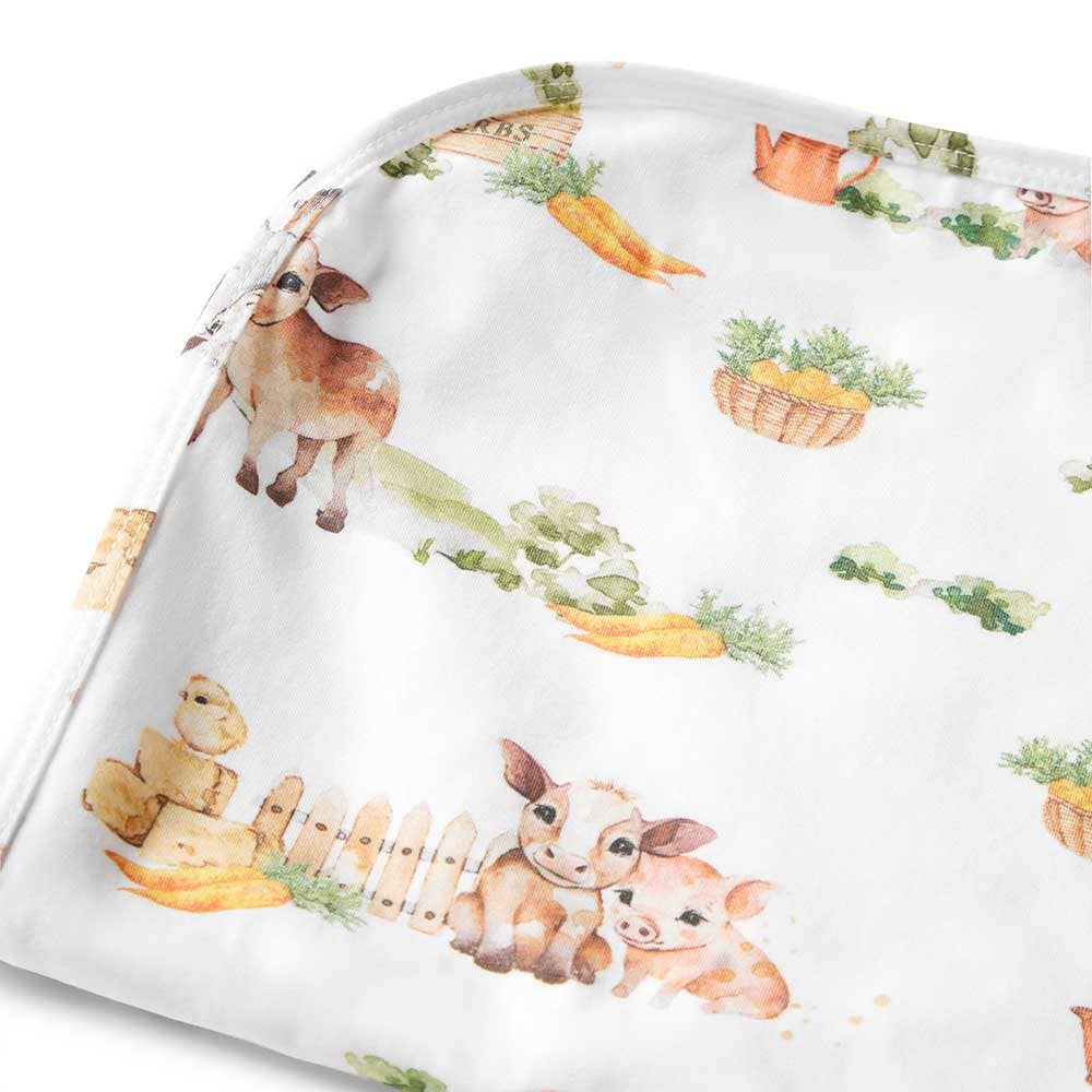 Farm Organic Jersey Wrap & Beanie Set