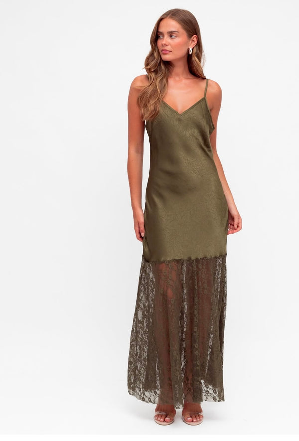 Khaki Lace Dress