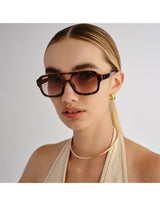 Aquarius Sunglasses – Dark Tort Rectangular Aviator Sunglasses