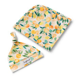 Sunny Citrus Organic Jersey Wrap & Beanie Set