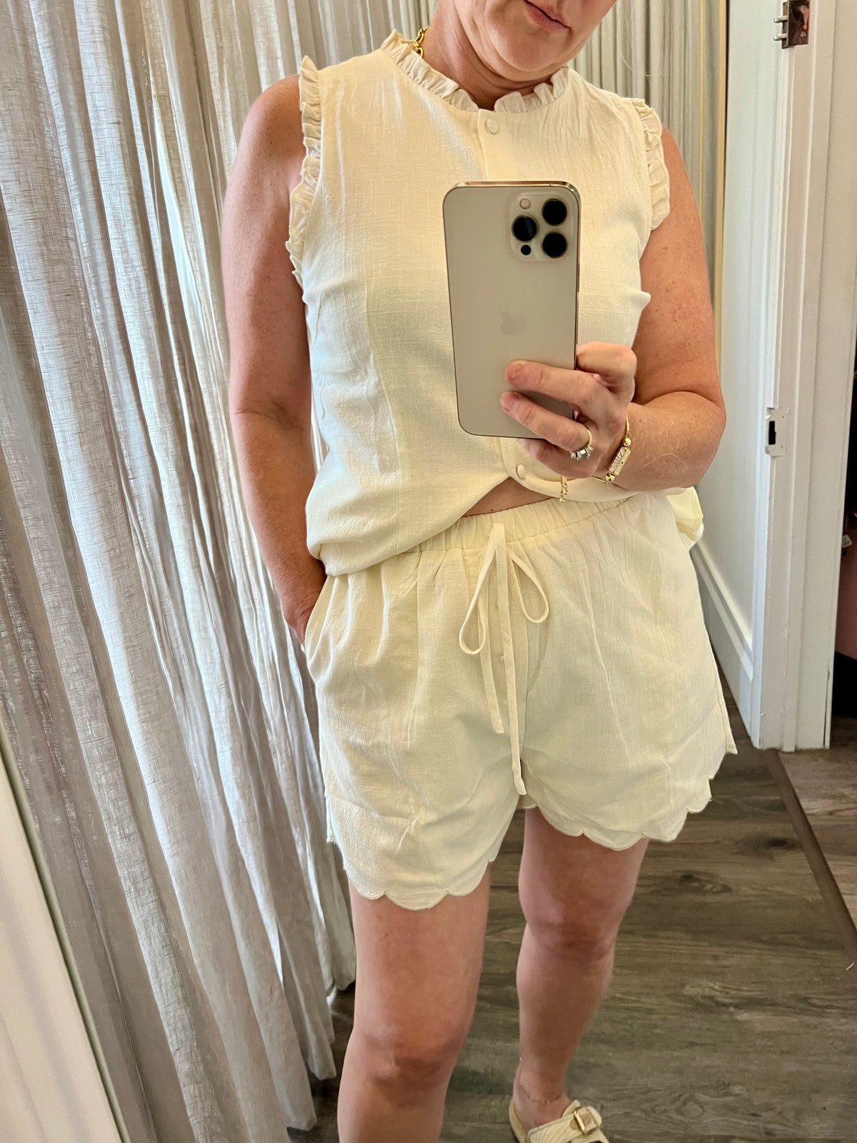 Ophelia cream shorts