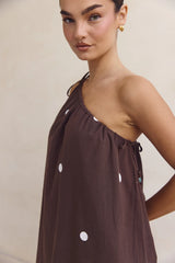 By Frankie Brown Spot One Shoulder Dress