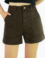Chocolate Flat Pocket Shorts by Country Denim