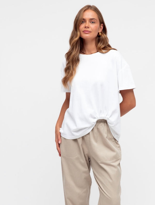 Easy Tuck Tee – White | Label of Love Cotton T-Shirt