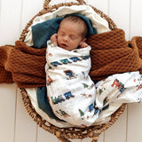 Trains Organic Muslin Wrap