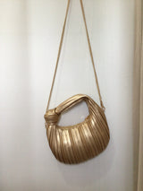 Knotted Gold Pleated Bag