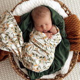 Snuggle Hunny Golden Wattle Organic Jersey Wrap & Topknot Set