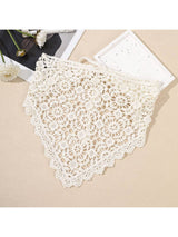 Scarvii Vintage Crochet Lace Triangle Scarf: White