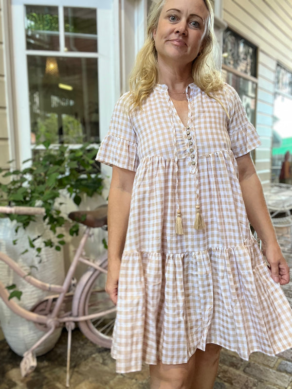 Cleo Gingham Baby Doll Dress
