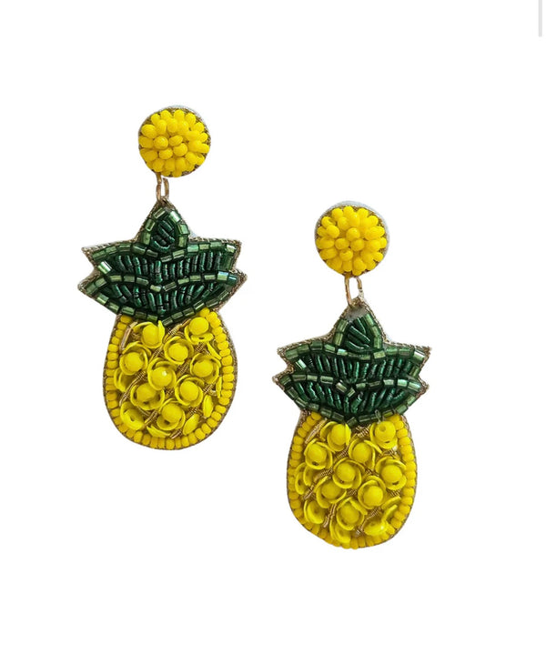 Beaded Pineapple Earrings