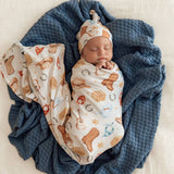 Cowboys Organic Jersey Wrap & Beanie Set