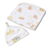 Highland Cows Organic Jersey Wrap & Beanie Set