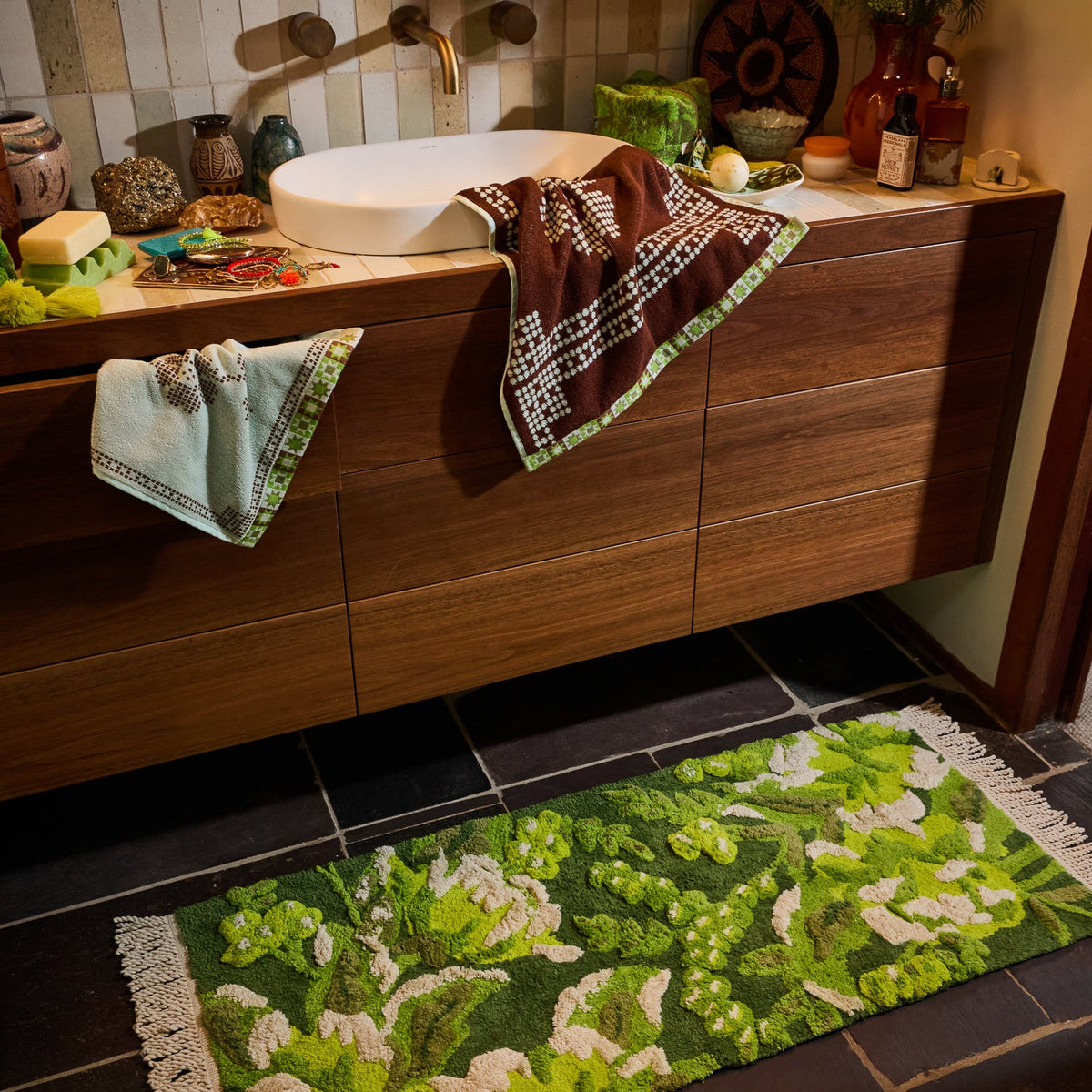 Sierra Bath Runner | Sage x Clare Organic Cotton Bath Mat