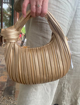 Knotted Gold Pleated Bag