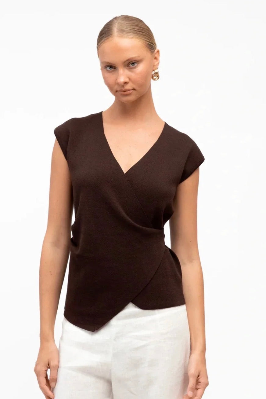 Brown Crossover Top