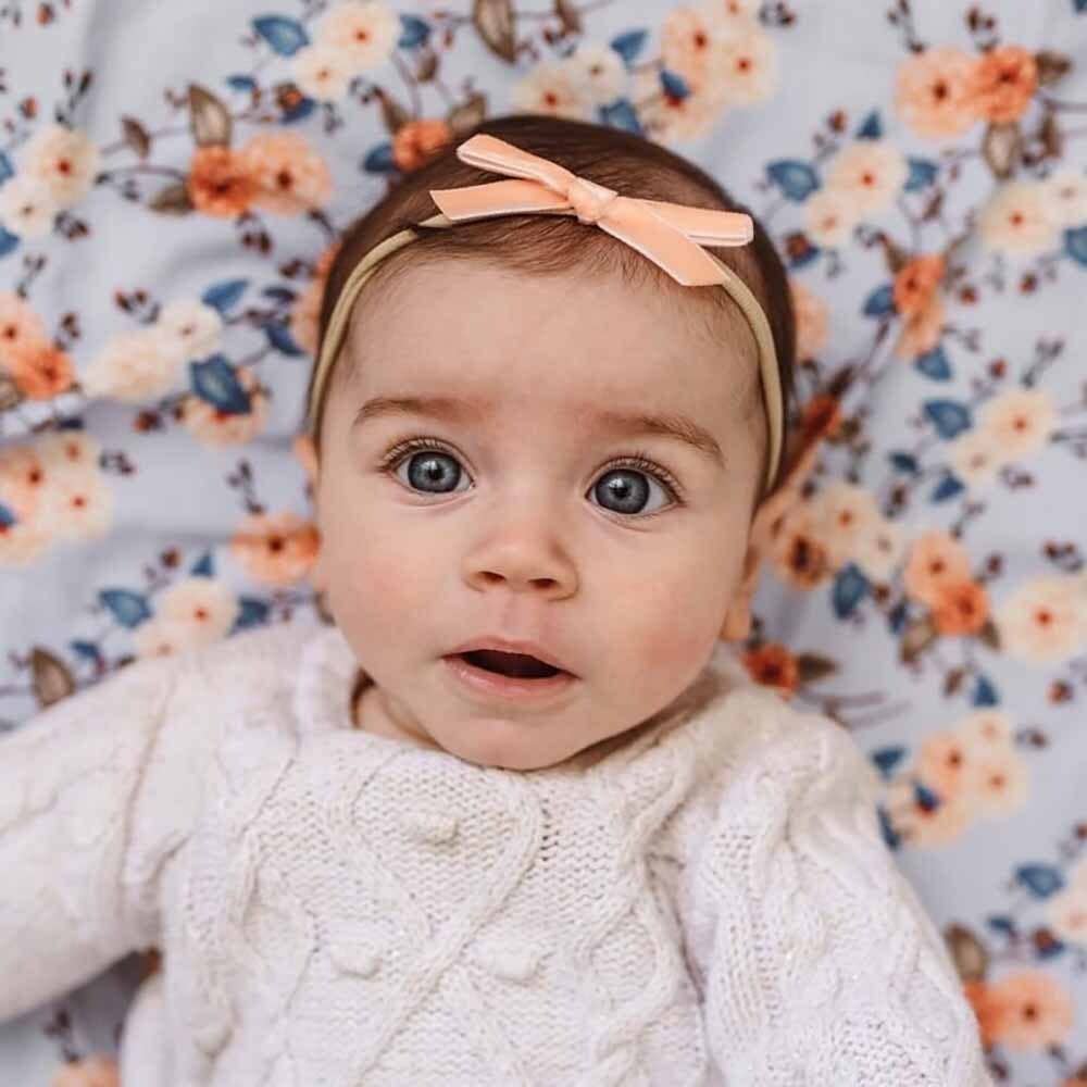 Coral Velvet Bow