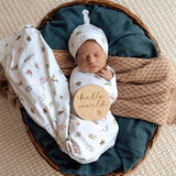 Garden Friends Organic Jersey Wrap & Beanie Set