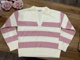Molly Knit Jumper - Pink/ White Stripe