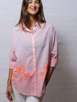 Pink Ombré Embroidered Shirt