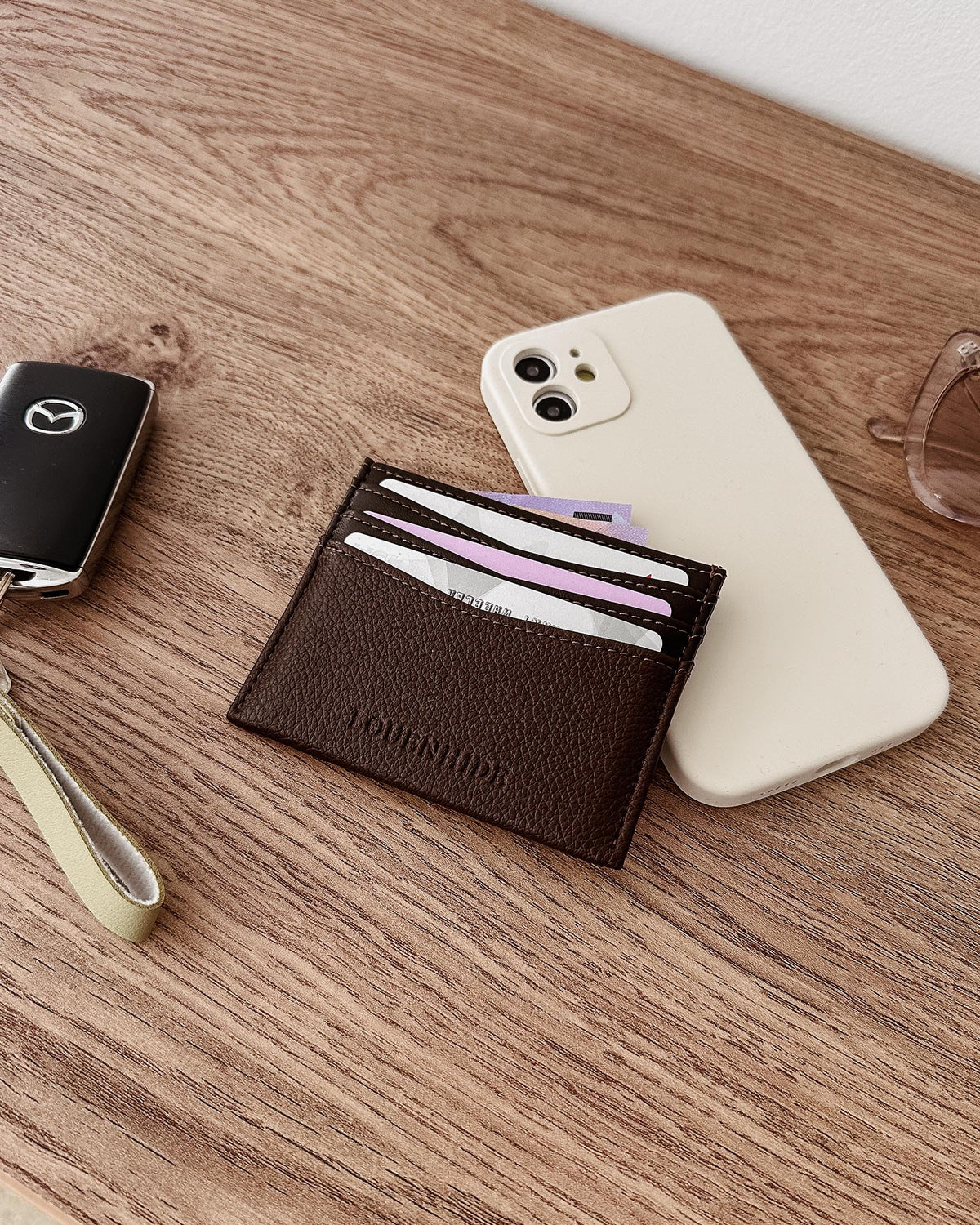 Ada Chocolate Cardholder | Slim RFID Vegan Leather Card Holder
