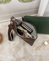 Mimi Clutch – Chocolate Vegan Leather Clutch