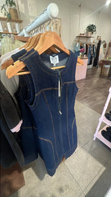 Denim Dress with Zipper front