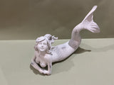 Trident Resin White Washed Mermaid Laying