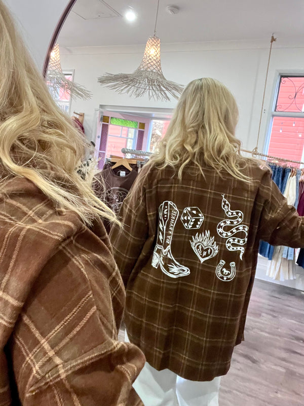 By Frankie Flannel Overshirt Brown