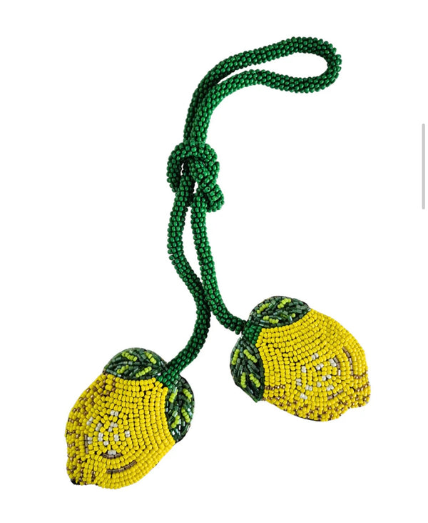 Lemon Beaded Bag Charm