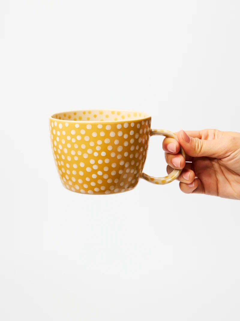 Chino Mug – Mustard Sprinkle | Earthenware Coffee Mug
