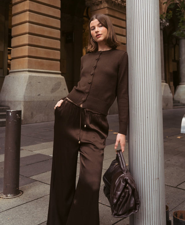 Chocolate Satin Pants