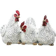 Chicken Friends – White | Decorative Chicken Ornament