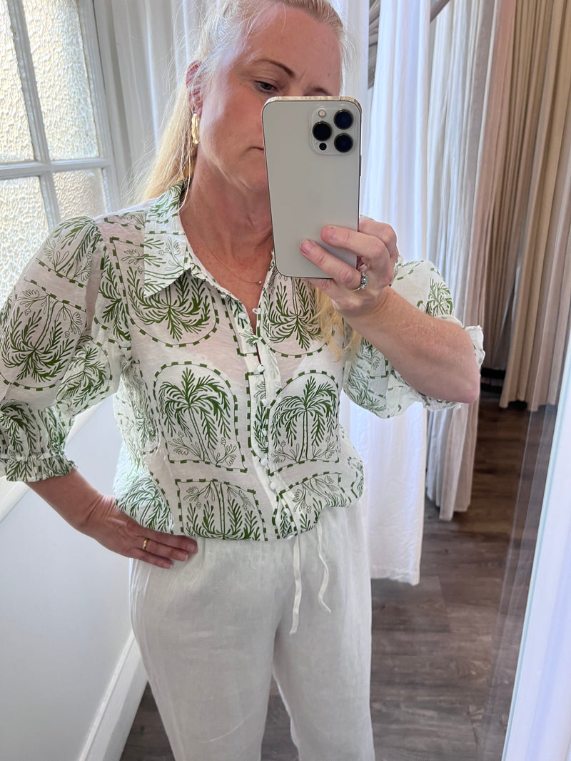 Green Palm Blouse