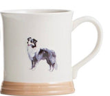 Border Collie mug raised detail white dog lover cup