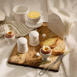 Butter bell with honeycomb design stoneware kitchen accessory