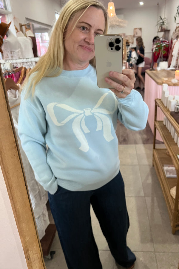 Baby Blue Bow Jumper