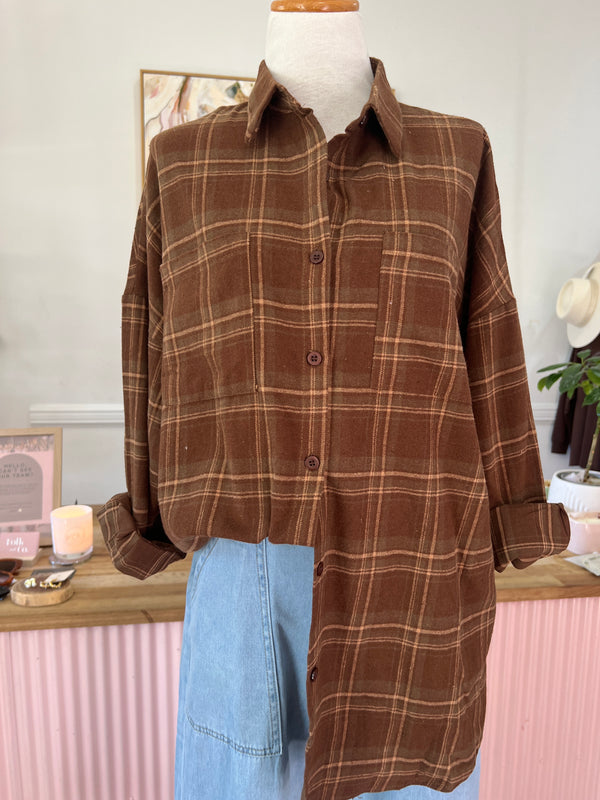 By Frankie Flannel Overshirt Brown