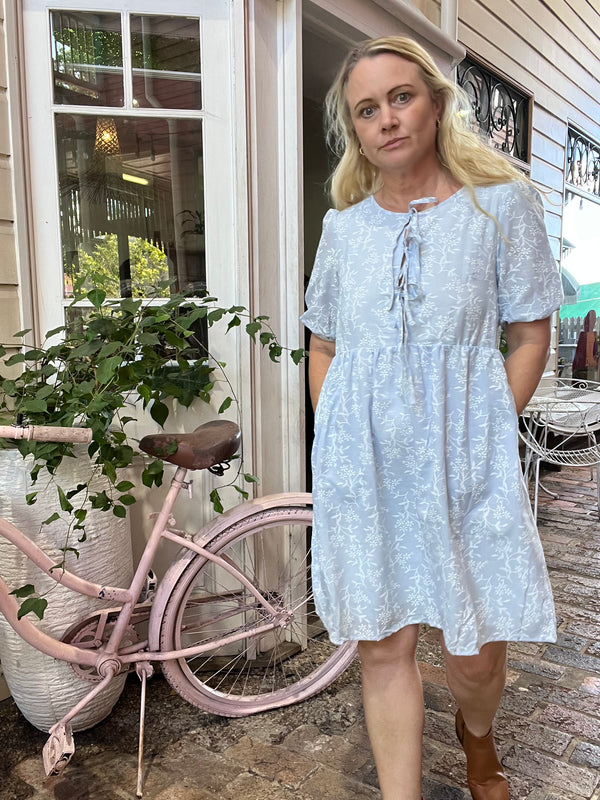 Fawn Sky Blue Baby Doll Dress