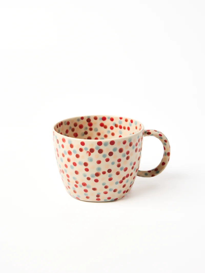 Chino Mug Confetti Sprinkle with red and blue spots