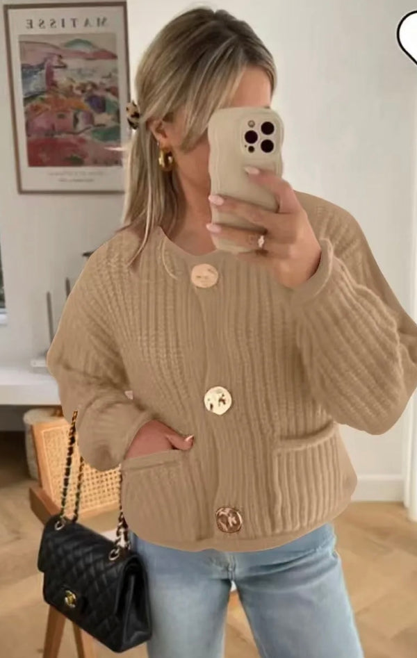 Camel Crop Cardi
