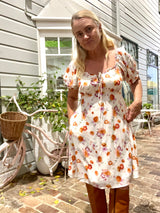 Wildflower Floral Dress | Knee Length Rayon Dress with Pockets